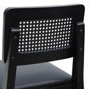 Ver mais imagens de Banqueta Gabi Madeira Maciça Encosto Anatômico c/ Telinha e Assento Estofado c/ 68cm Altura - Preto