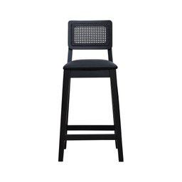 Banqueta Gabi Madeira Maciça Encosto Anatômico c/ Telinha e Assento Estofado c/ 68cm Altura - Preto  - 4