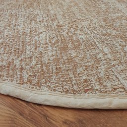 Tapete Artesanal Redondo Boho Peludo Dupla Face Caramelo 2m - 1