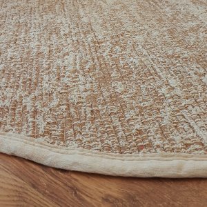 Tapete Artesanal Redondo Boho Peludo Dupla Face Caramelo 2m