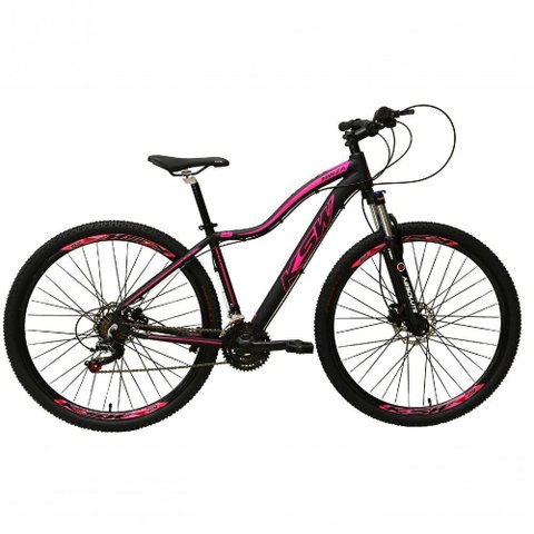 Bicicleta Feminina Aro 29 Ksw Mwza Câmbios Shimano 24v K7 Garfo com Trava Preto-rosa 17