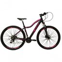 Ver imagem 1 de Bicicleta Feminina Aro 29 Ksw Mwza Câmbios Shimano 24v K7 Garfo com Trava Preto-rosa 17