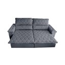 Ver imagem 5 de Sofá Retrátil e Reclinável 3,15m Molas Ensacadas Cama inBox Big Home Bordado 3D Linho Cinza