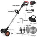 Ver imagem 4 de Aparador Cortador de Grama Gramado Planta Sem Fio Portatil Erva Daninha Jardim Quintal Galho Limpeza