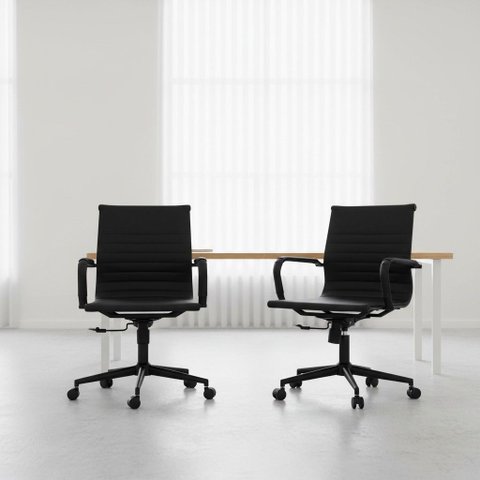 Kit 2 Cadeiras para Escritório Giratórias Diretor Manhattan Black Fratini