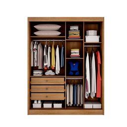 Guarda-roupa Virtus 1600 com 1 Porta Espelho Peliculado 2 Portas e 3 Gavetas - 4