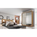 Ver imagem 3 de Guarda-roupa Virtus 1600 com 1 Porta Espelho Peliculado 2 Portas e 3 Gavetas