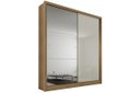 Ver imagem 3 de Guarda Roupa Solteiro com Espelho 100% MDF 2 Portas de Correr 3 Gavetas 162cm Thor Plus Cumaru/Fen