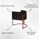 Ver imagem 3 de Kit 2 Poltronas Recepção Luna Tecido Sintético Cores Base de Ferro Bronze