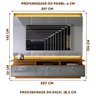 Rack Com Painel Para Sala 75 Polegadas Marrom E Cinza Perolizado Marrocos Lukaliam - 4