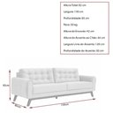 Ver imagem 3 de Sofá Clean 2 Lugares 150cm Cinza Bouclé com Espuma D26 Estrutura Madeira Sallar Home