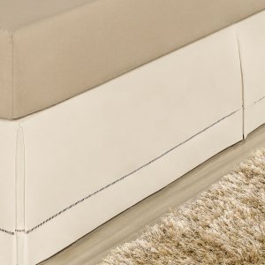 Saia para Cama Box King Ponto Palito Percal Algodão:Palha