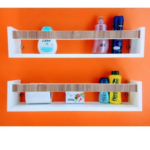 Prateleira para Banheiro Estante Para Lavabo Nicho Cubo Mdf 2pçs 55cm