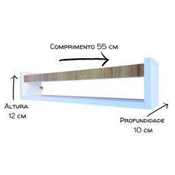 Prateleira para Cozinha Estante Nicho Organizador Temperos Mdf 2un 55cm - 4