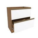 Ver imagem 4 de Balcão 2 Gavetas Kappesberg Celeste 100% Mdf Nogueira/branco 80cm