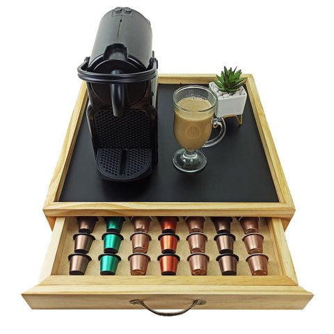 Porta Cápsulas de Café Nespresso com Bandeja e Gaveta Nat63