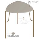 Ver imagem 2 de Mesa Lateral para Sala de Estar Alta Pés Industrial Dourado Alef I03 Grigio - Lyam Decor