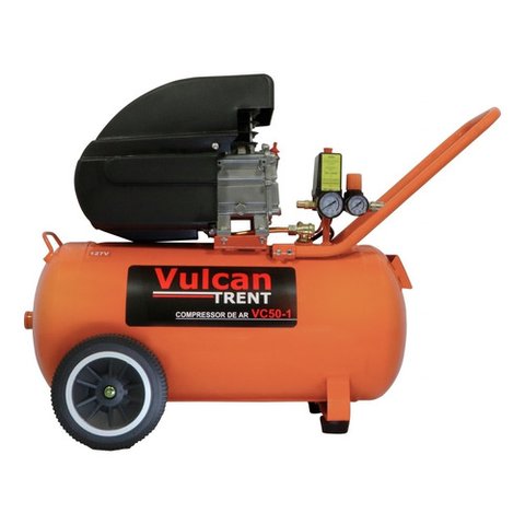 Compressor de Ar 50 Litros 2 Hp 8 Bar Vc50 Vulcan Trent 110v - Laranja - Monofásica - 60 - 220v