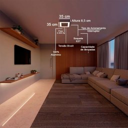 Luminaria de Teto Plafon Sobrepor 35 Cm X 35 Cm Soquete E27 Quarto, Sala, Cozinha, Closet Bivolt - 2