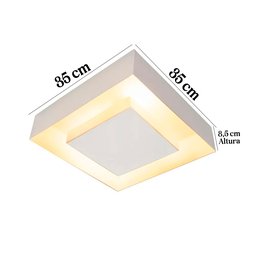 Luminaria de Teto Plafon Sobrepor 35 Cm X 35 Cm Soquete E27 Quarto, Sala, Cozinha, Closet Bivolt - 4