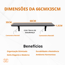 Ver imagem 4 de Mesa Retrátil Preta 66x35x1,5 – a Solução Elegante para Cozinha e Escritório