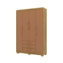 Ver imagem 7 de Guarda Roupa Solteiro Linna 150cm 4 Portas de Bater 3 Gavetas Nature/terracota G98 - Gran Belo