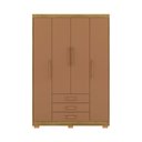 Ver imagem 2 de Guarda Roupa Solteiro Linna 150cm 4 Portas de Bater 3 Gavetas Nature/terracota G98 - Gran Belo