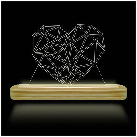 Luminária Led de mesa Coração 2D