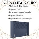 Ver imagem 3 de Cabeceira Casal 138 cm Toquio Veludo Azul Soon