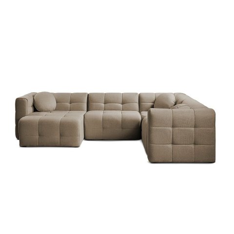 Sofá Retrátil de Canto 8 Lugares 332cm Living Vicente Linho K01 - D'rossi