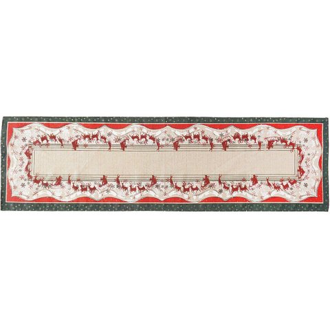 Trilho de Mesa Linhão Natalino 40x140cm Verde Renas