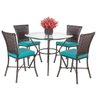 Jogo Mesa e 4 Cadeiras Sala Edicula Turquia Varanda Jardim Area Luxo Lazer Bar - 1