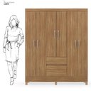 Ver mais imagens de Kit Guarda Roupa Solteiro 6 Portas Flash Ii Cômoda Astral - Amêndola Touch