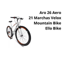 Ver imagem 2 de Bicicleta Aro 26 Aero 21 Marchas Velox Ello Bike Cor:branco/laranja
