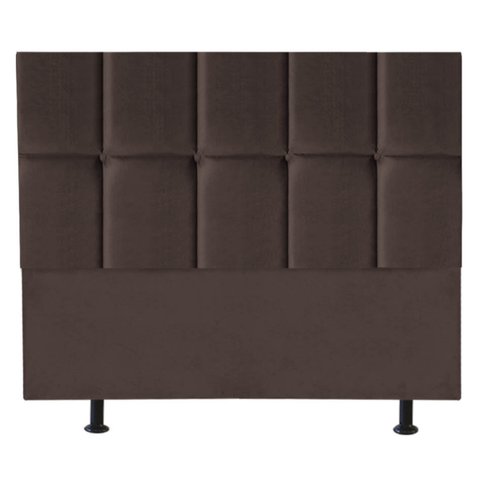 Cabeceira Cama Box King Estofada Poliana 195 Cm Suede:marrom