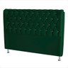 Cabeceira de Cama Box Jully Casal 140 Cm Botão Strass Suede Verde do Lar Móveis - 1