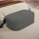 Ver imagem 2 de Kit 02 Puffs Decorativo Orgânico para Living Quarto 100cm Doha W01 Linho Mescla Chumbo - Lyam Decor