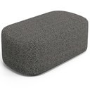 Ver mais imagens de Kit 02 Puffs Decorativo Orgânico para Living Quarto 100cm Doha W01 Linho Mescla Chumbo - Lyam Decor