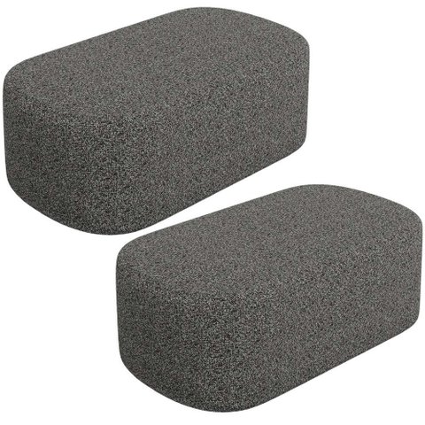 Kit 02 Puffs Decorativo Orgânico para Living Quarto 100cm Doha W01 Linho Mescla Chumbo - Lyam Decor