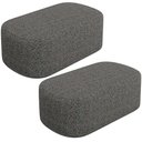 Ver imagem 1 de Kit 02 Puffs Decorativo Orgânico para Living Quarto 100cm Doha W01 Linho Mescla Chumbo - Lyam Decor