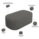 Ver imagem 4 de Kit 02 Puffs Decorativo Orgânico para Living Quarto 100cm Doha W01 Linho Mescla Chumbo - Lyam Decor