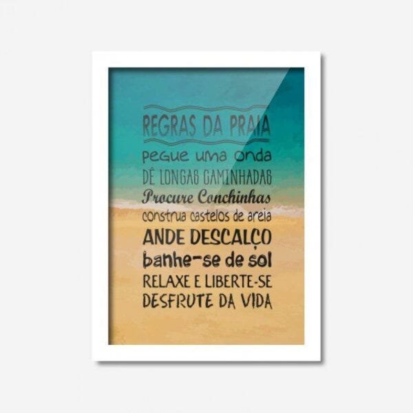 Quadro Decorativo Regras da Praia Los Quadros - 1