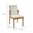 Ver imagem 4 de Cadeira Binah Treo Made Móveis Madeira Maciça Cores Neutras Revestida Com Tecido Lindo Para Sala de 