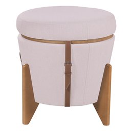 Puff Flex Altus Aveludado Bege - Mobiliamobilia - 1