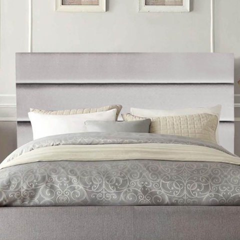 Cabeceira Estofada Cama Box Casal 140cm Argentina Suede Cinza Claro- Mabe Magazine
