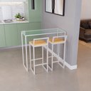 Ver imagem 2 de Bancada Cozinha Balcão Gourmet Vidro 2 Banquetas Pinus Br