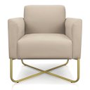 Ver imagem 4 de Kit 2 Poltronas Marisa Suede Base X Industrial Dourado - D'Rossi - Bege