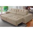 Ver imagem 1 de Sofá Retrátil e Reclinável 4 Lugares com Molas 2,70m Dani Suede Bege Adonai Estofados