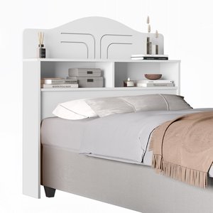 Cabeceira Box 0,90 com Prateleira e Divisórias Vivian 100% Mdf:branco