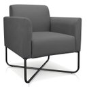 Ver imagem 3 de Kit 2 Poltronas Marisa Suede Base X Industrial Preto - D'Rossi - Grafite